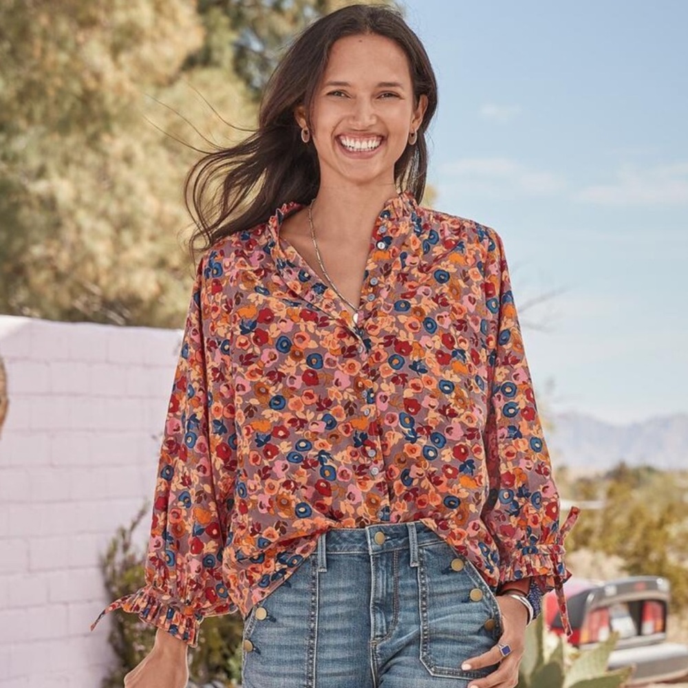 Sundance Laurel Bloom Floral Button Down Blouse | Xs